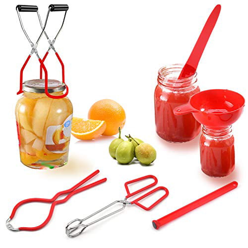 Canning Tool Set Tongs Jar Lid Lifter Wide Mouth Funnel Food Preservation 6 Pcs